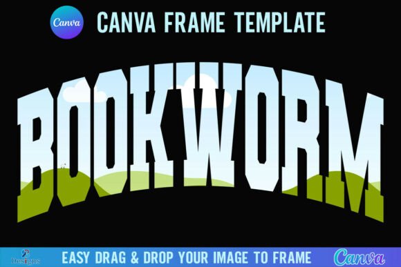Bookworm Canva Frame Varsity Book Lover: A Designer's Take