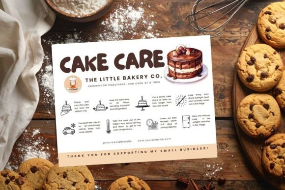 Cake Care Card Canva Template Editable: Elevate Your Brand