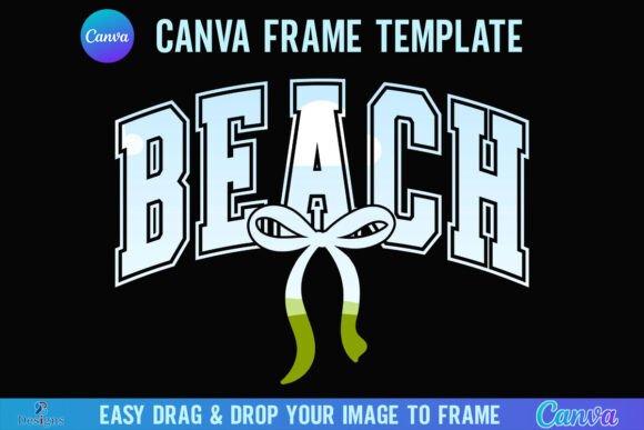 Checkered Beach Canva Frame Coquette Bow: A Design Asset for Modern Creators