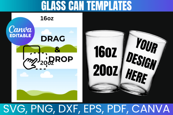 Create Custom Glass Can Wraps with the 16oz & 20oz Libbey Template