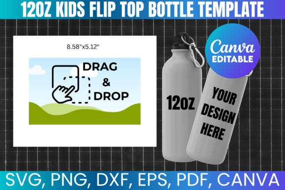 Creative Customization with the 12oz Flip Top Kids Water Bottle Template