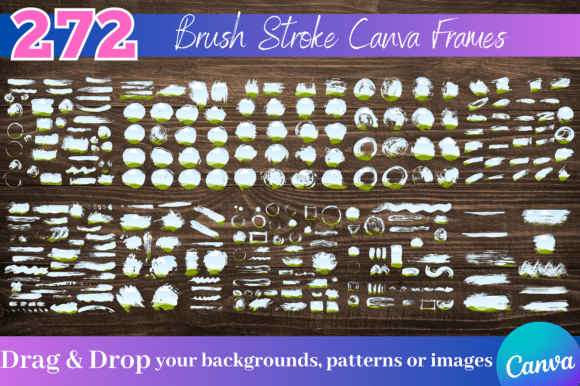 Elevate Your Designs with 272 Brush Stroke Canva Frames