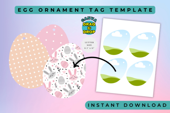 Elevate Your Visuals with the Egg Ornament Canva Frame Template
