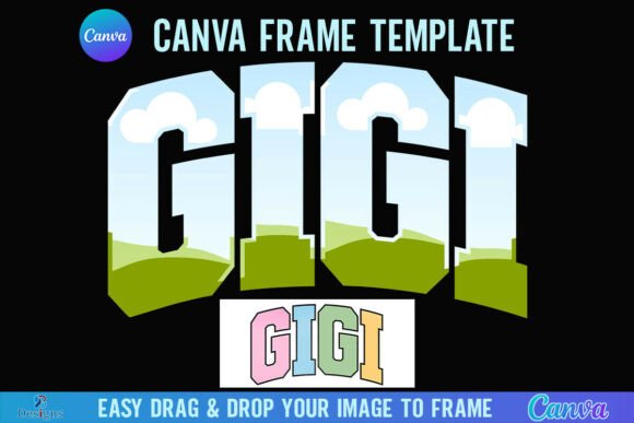 Gigi Canva Frame Varsity Grandma Design: Vintage Charm for Modern Creators