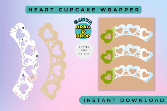 Heart Cupcake Decoration Wrapper: Sweet Design for Any Project
