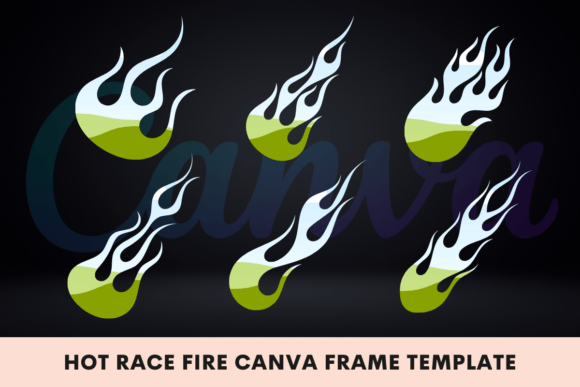 Ignite Your Visuals: The Hot Race Fire Canva Frame