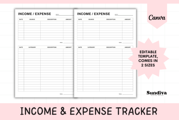 Organize Your Finances with the Income & Expense Tracker Sheet Canva 3
