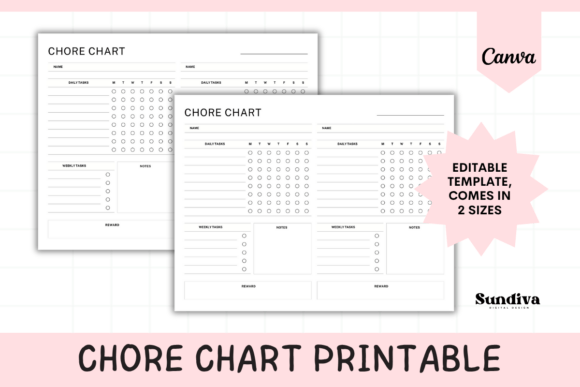 Streamline Your Space: The Editable Chore Chart for Two