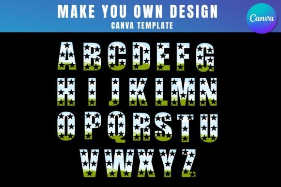 USA Alphabet Letter Frame Canva: Creative Branding Templates